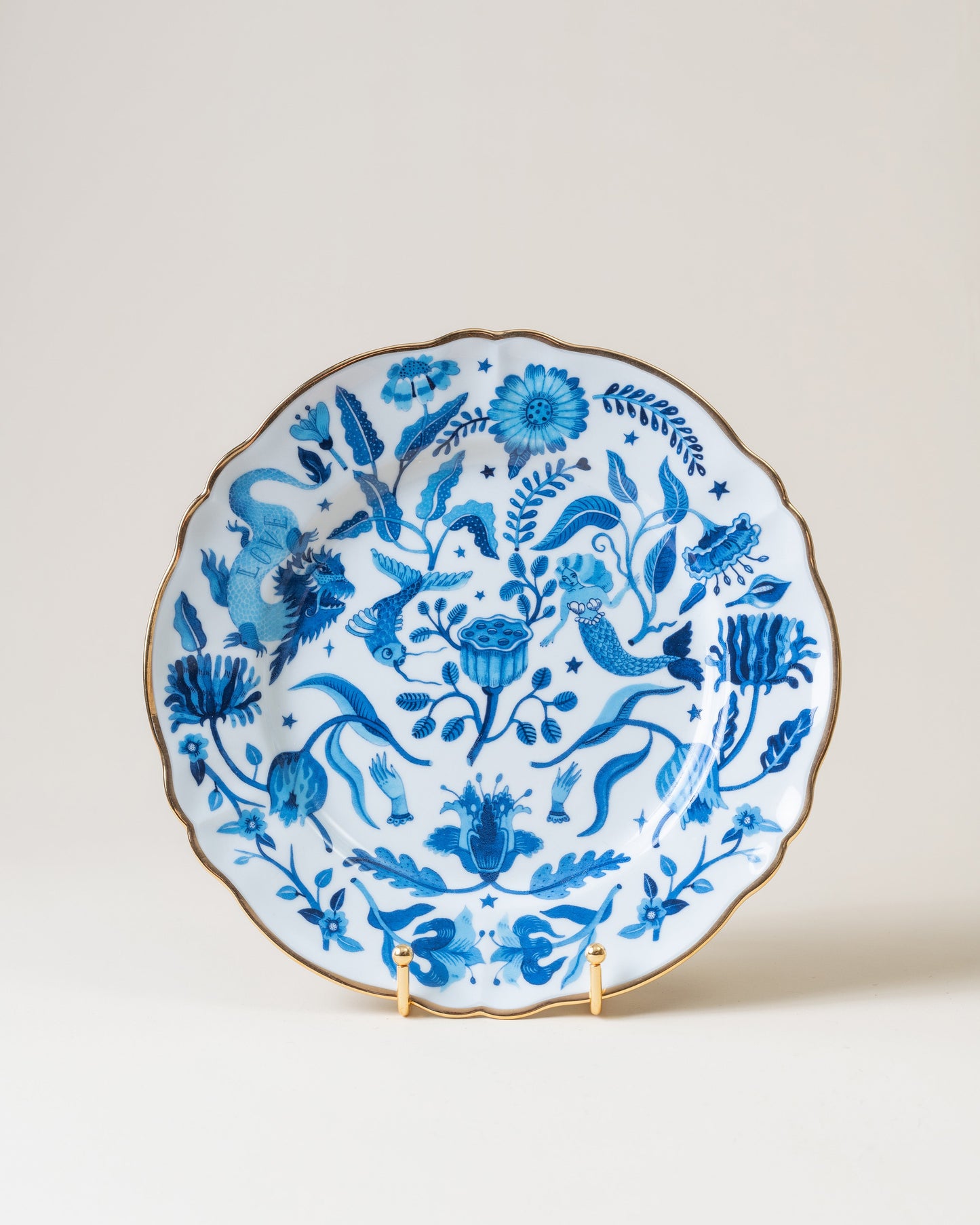 Dinner Plate All/Blue Florals D26.5cm