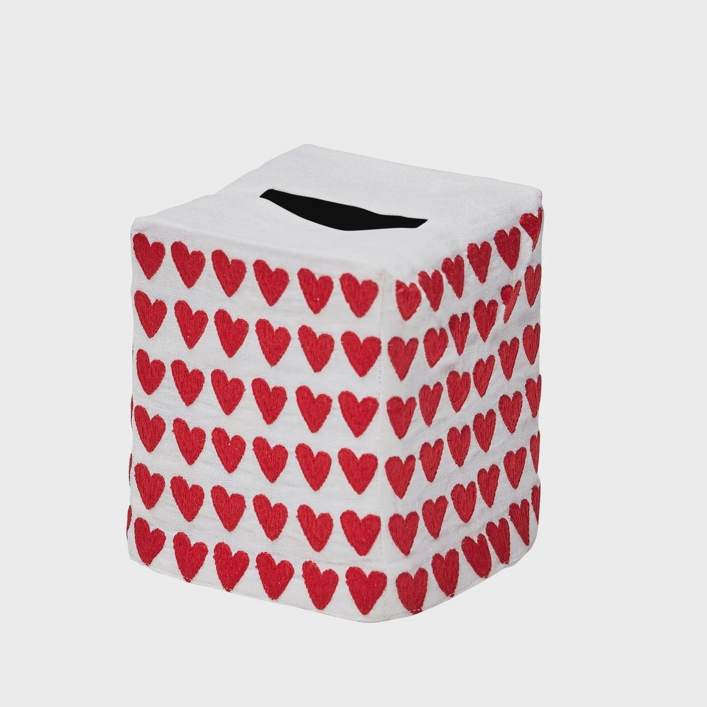 Full Hearted Tissue Box Cover, Red