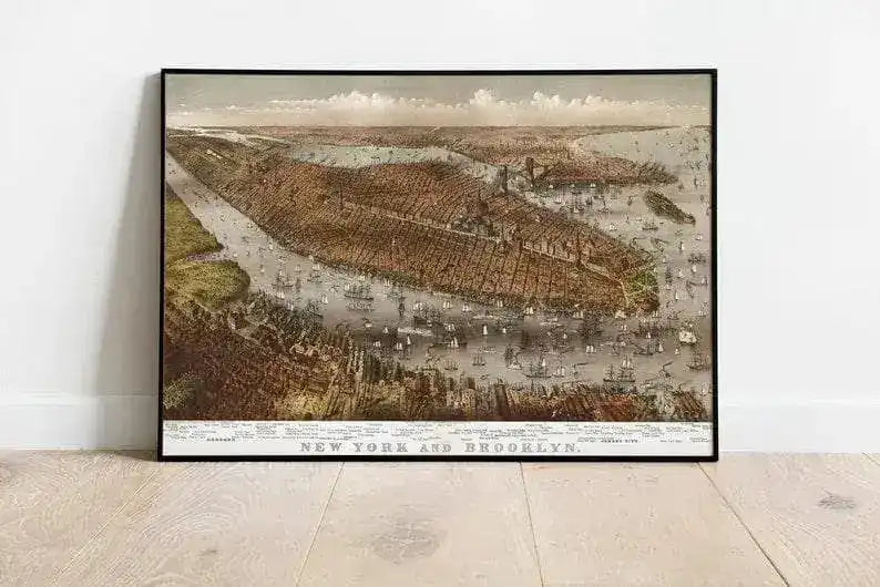 Brooklyn Map Wall Print| New York City Map