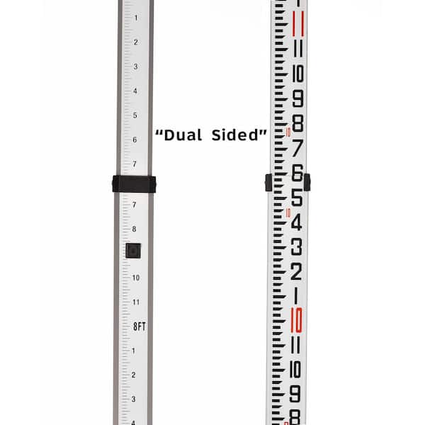 Dual-Sided Grade Rod 9 ft. 10th 3 Section Lightweight Aluminum