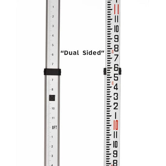 Dual-Sided Grade Rod 9 ft. 10th 3 Section Lightweight Aluminum