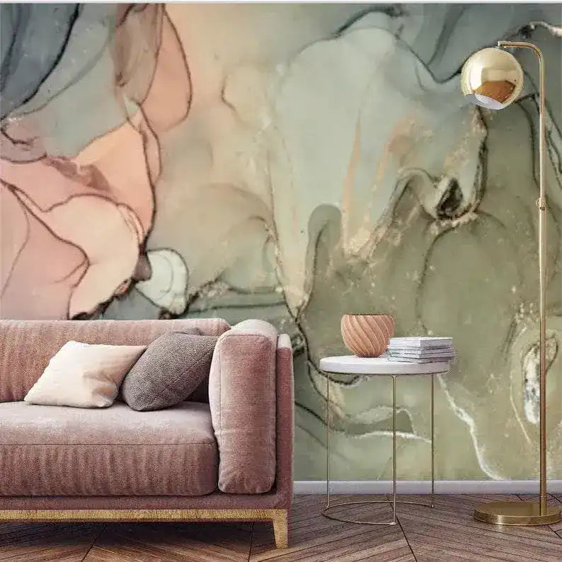 Abstract Large Watercolor Marble Wall Mural