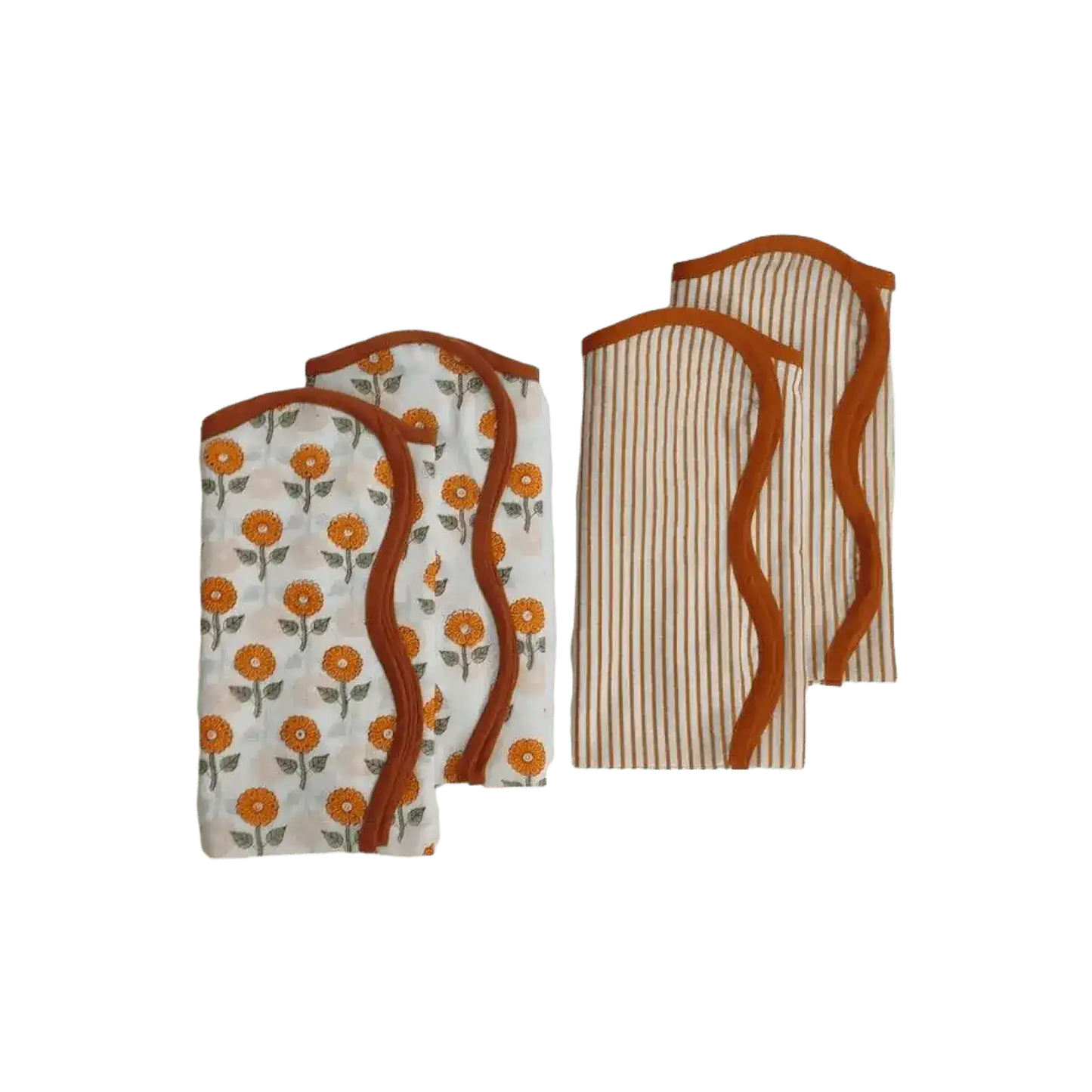 Blossoming Nursery Hand Block Printed Cotton Napkins