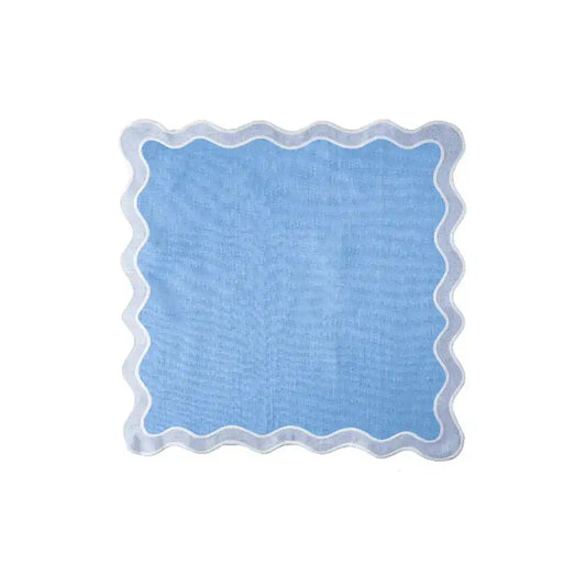 Blue Scallop 100% Linen Placemat Set of 4
