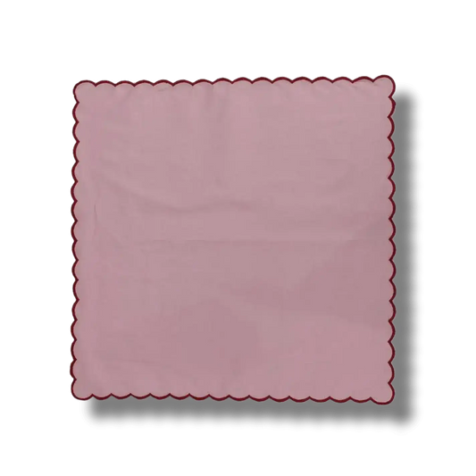 Blush Pink Mini Scalloped Embroidered Napkins
