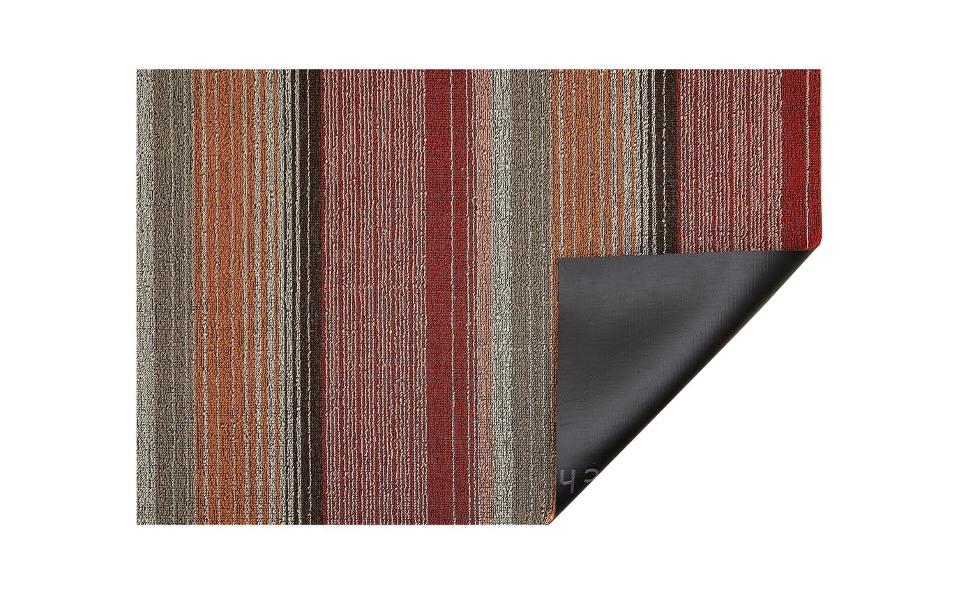 Pop Stripe Shag Mats | Paprika
