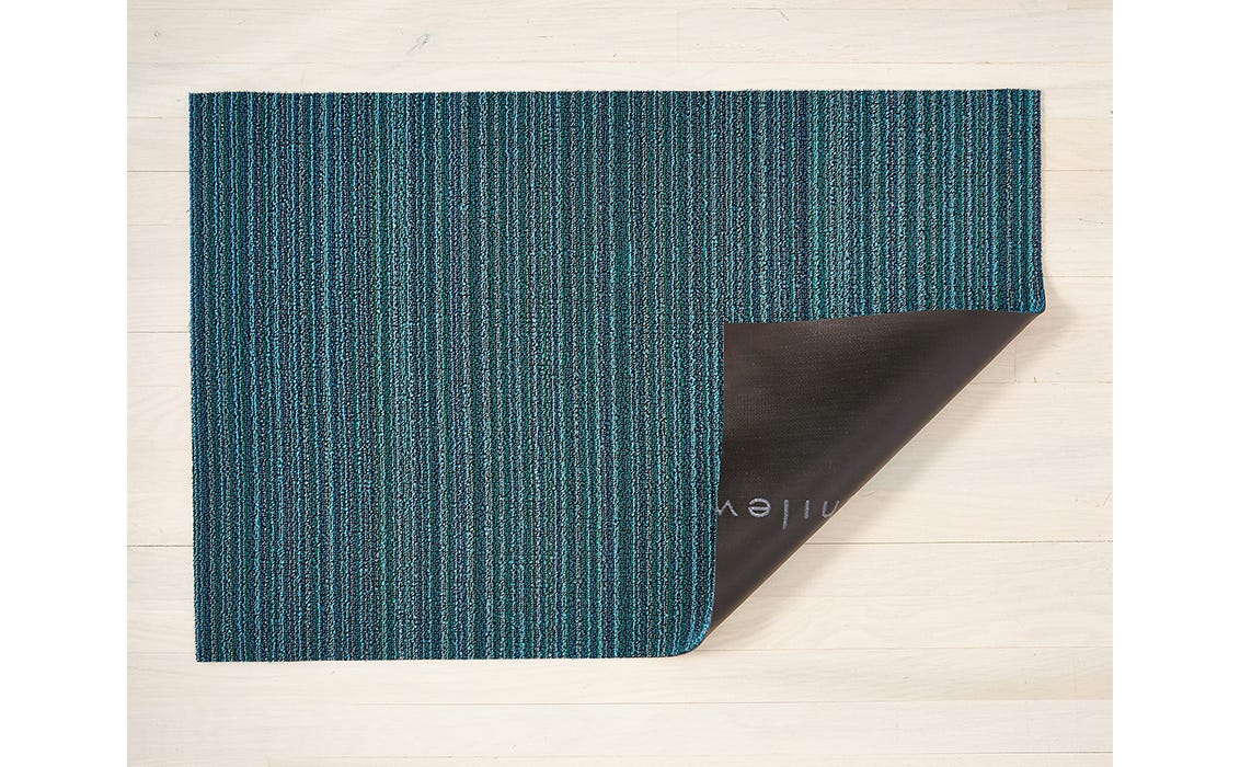Skinny Stripe Shag Mats | Turquoise