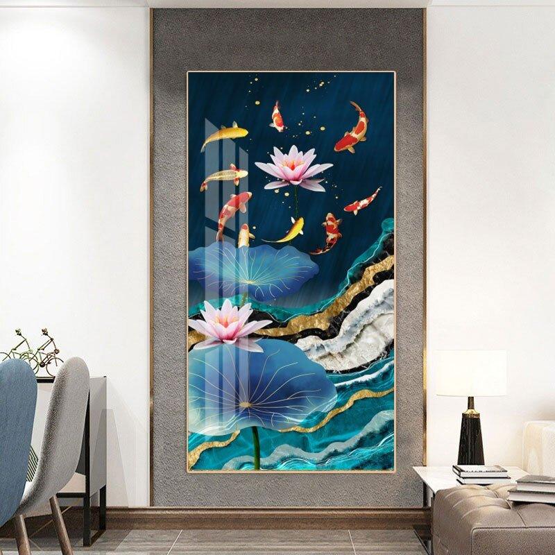 Chinese Style Red Koi Lucky Carp Canvas Painting - Animal Amity