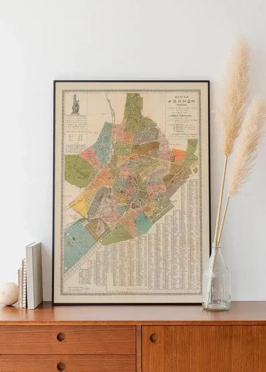 City Plan of Athens 1908| Old Map Wall Decor