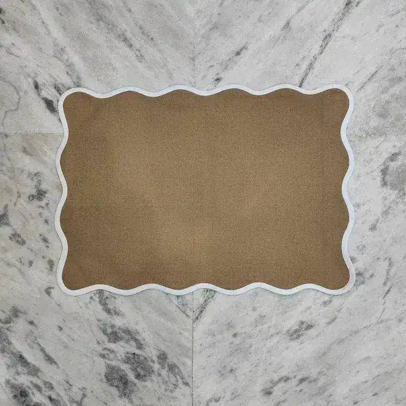 Classic Scalloped Cotton Placemats - Set of 2