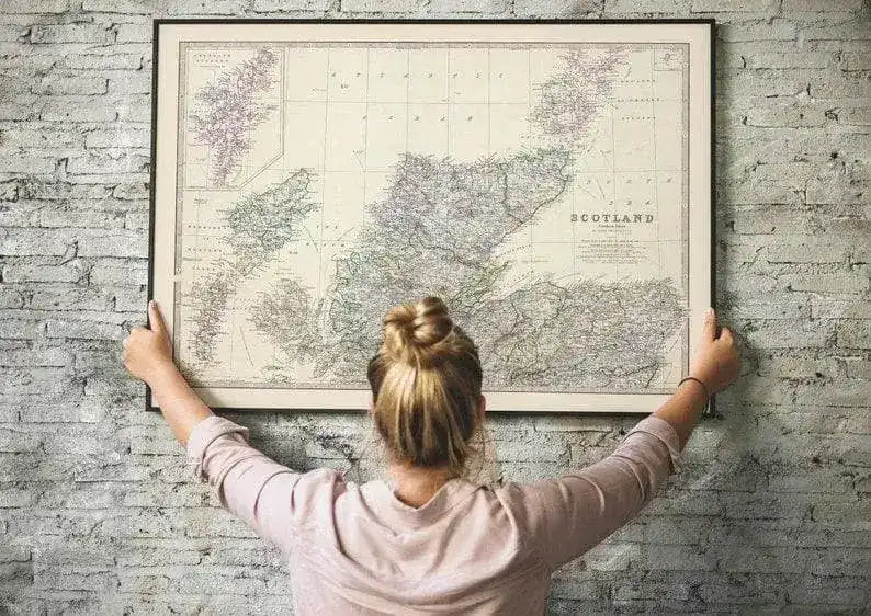 Composite Map of Scotland Northern 1861| Old Map Wall Decor