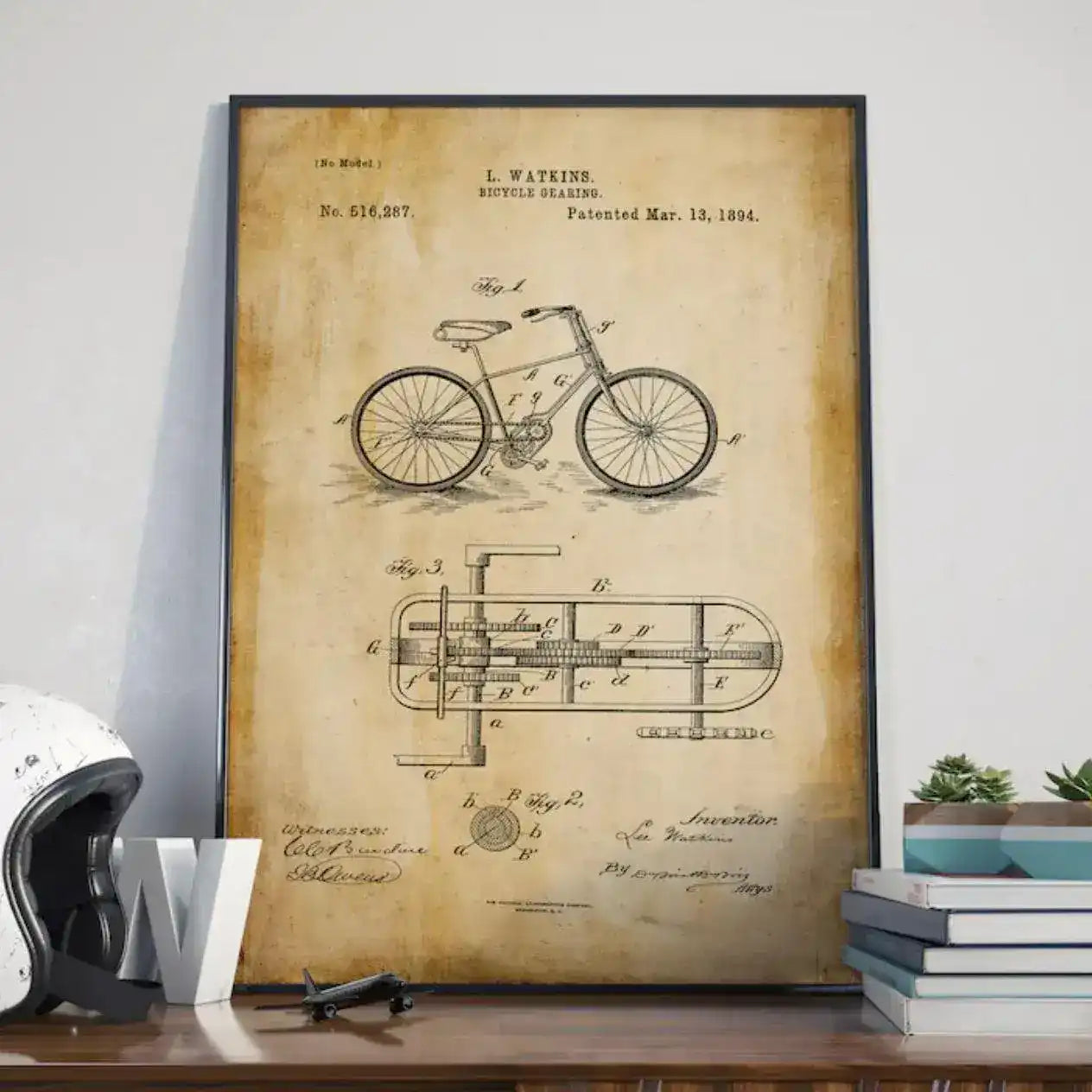 Cycler Gifts - Vintage Bicycle Patent Poster Print