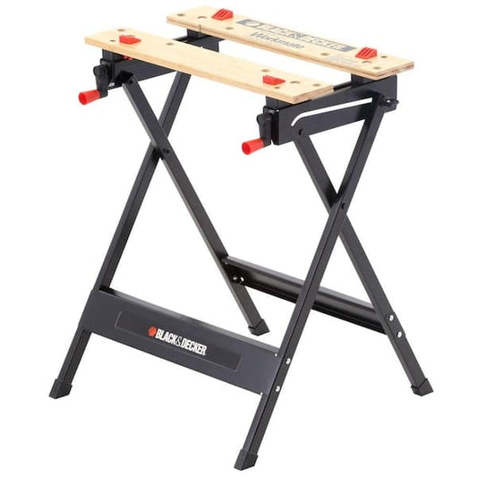 Portable Workbench and Vise Foldable Sturdy Steel Frame 30 in.