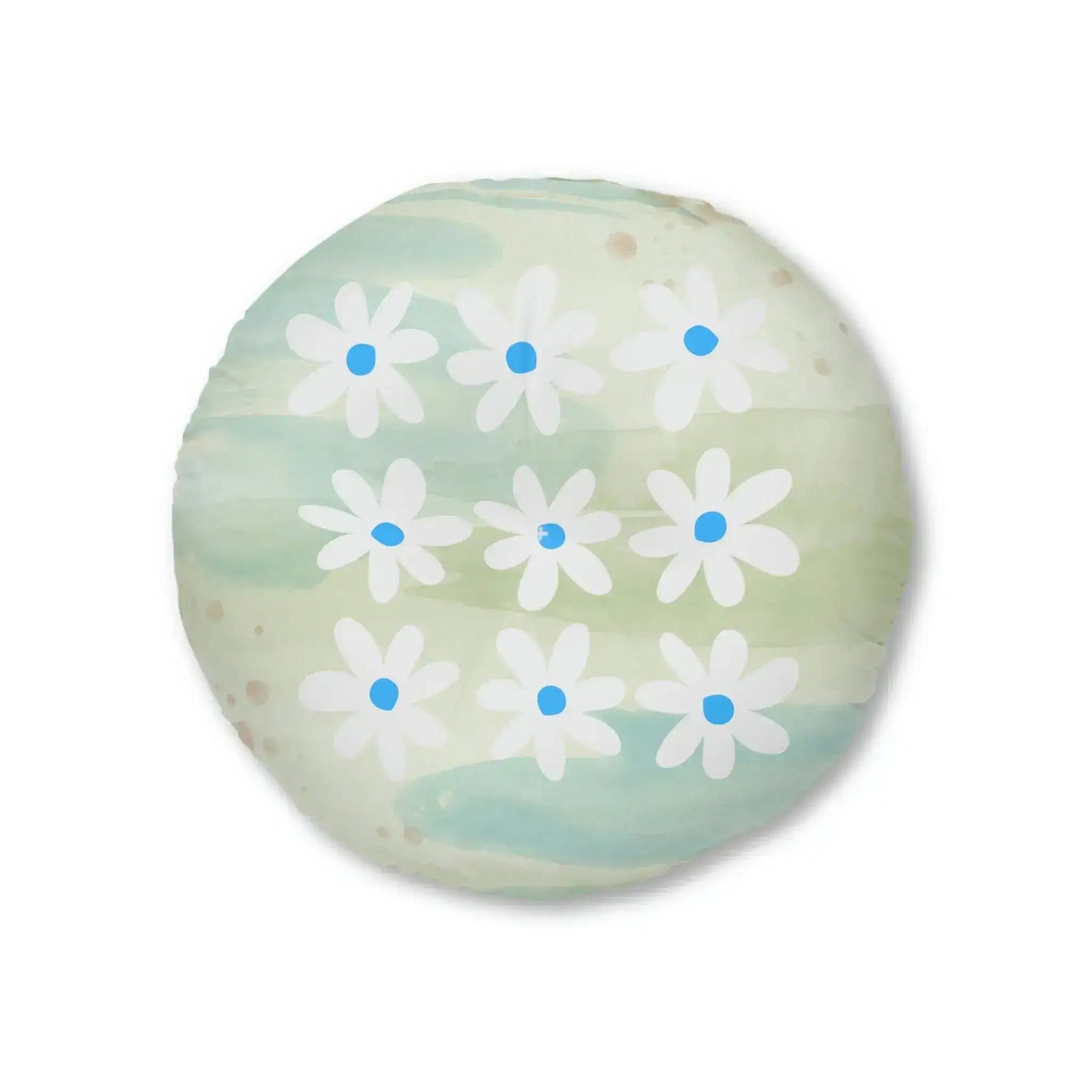 Daisy Watercolor Tufted Round Floor Pillow - MAIA HOMES