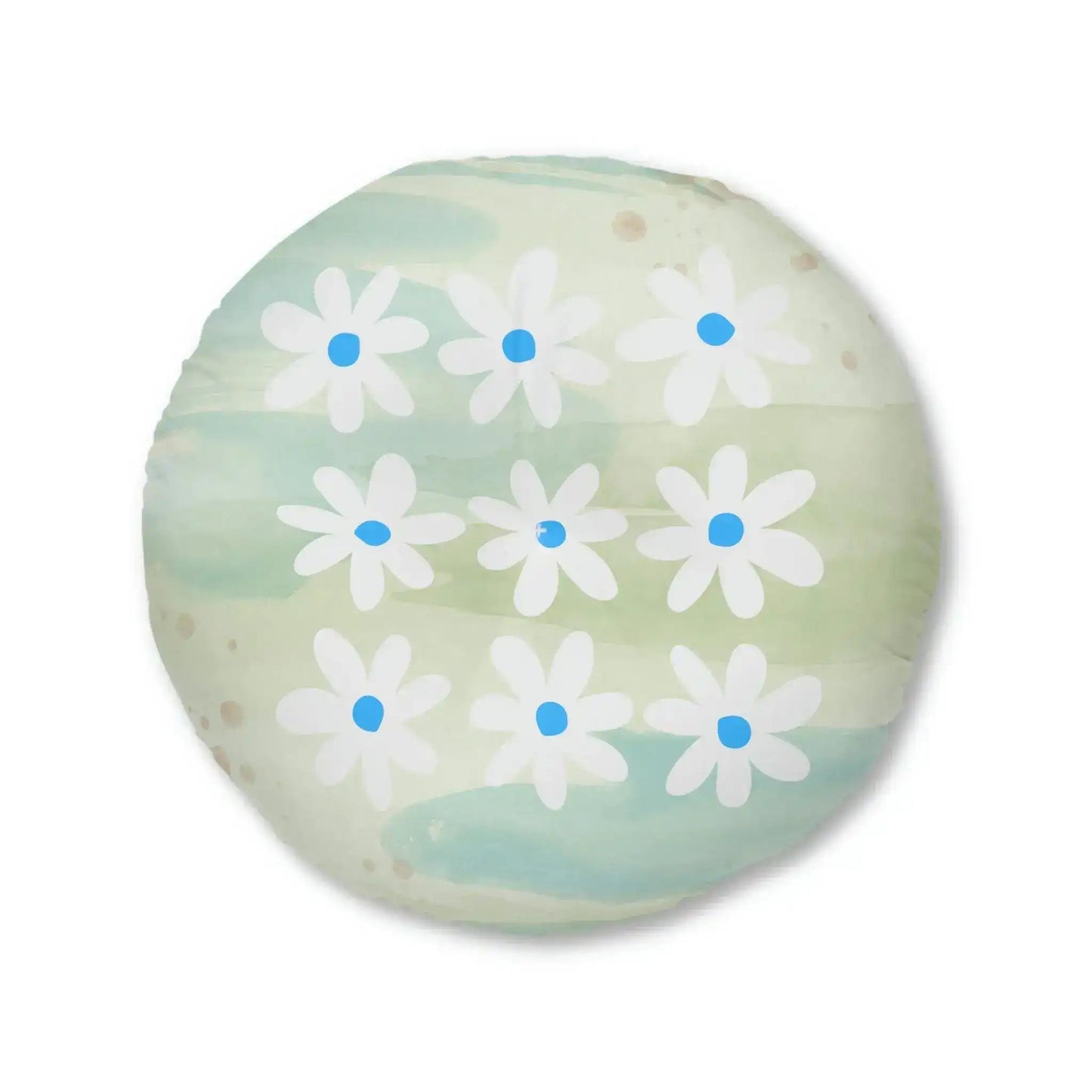 Daisy Watercolor Tufted Round Floor Pillow - MAIA HOMES