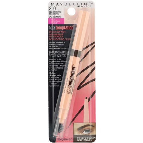 Maybelline Total Temptation Eyebrow Definer Pencil, Medium Brown 0.005 oz