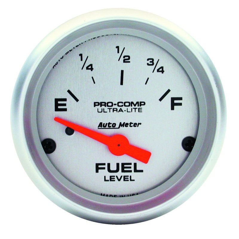 Autometer Ultra-Lite 52mm 73 OHMS Empty/10 OHMS Full Short Sweep Electronic Fuel Level Gauge Universal |4319