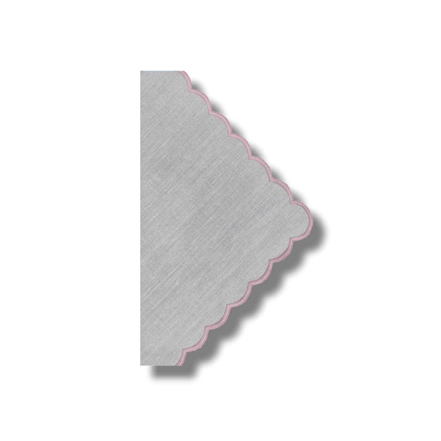 Embroidered Trim White Linen Napkins