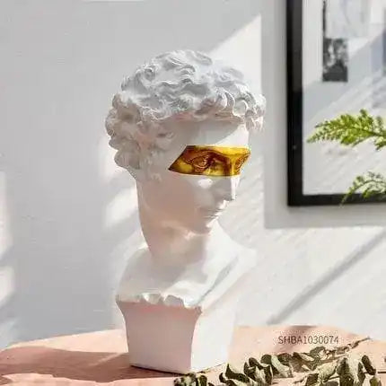Eye Masked David Head Bust Statue - MAIA HOMES