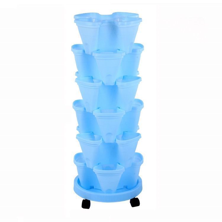 Balcony 6-Layer 3-Dimensional Basin Combination Plastic Flowerpot