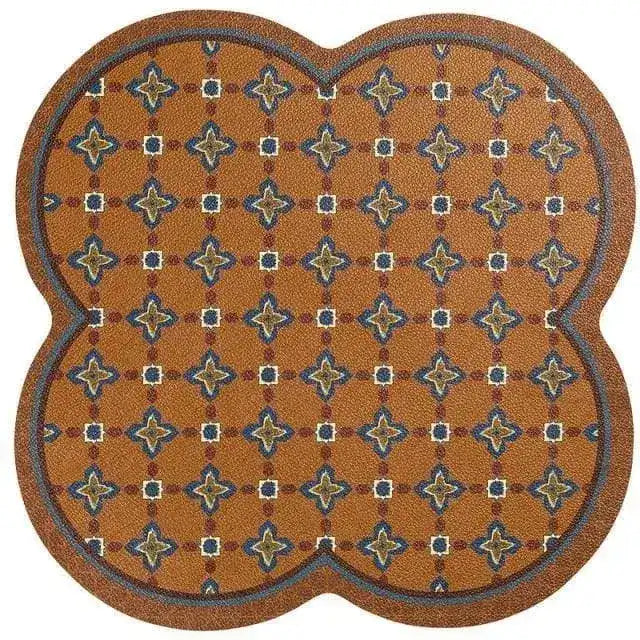 Faux Leather Chrysanthème Placemats - Set of 2 - MAIA HOMES