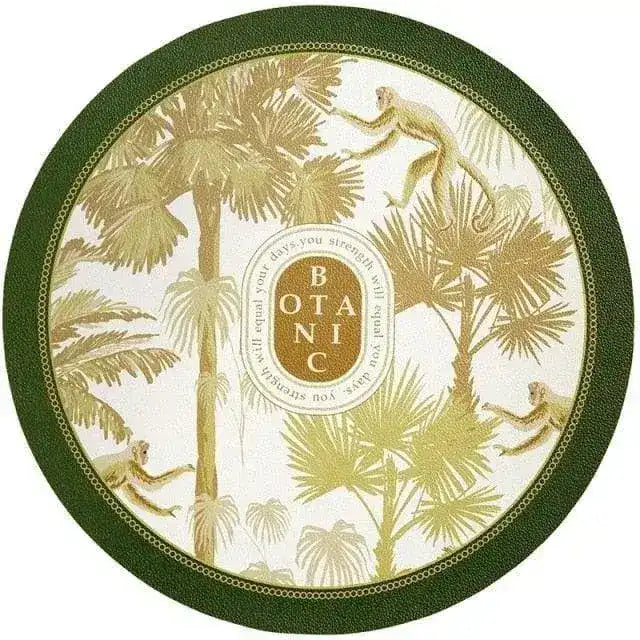 Faux Leather Printed Round Placemats - MAIA HOMES