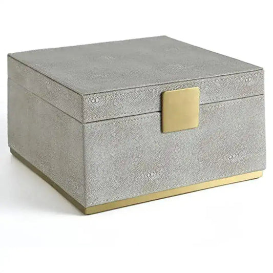 Faux Shagreen Leather Square Organizer - MAIA HOMES