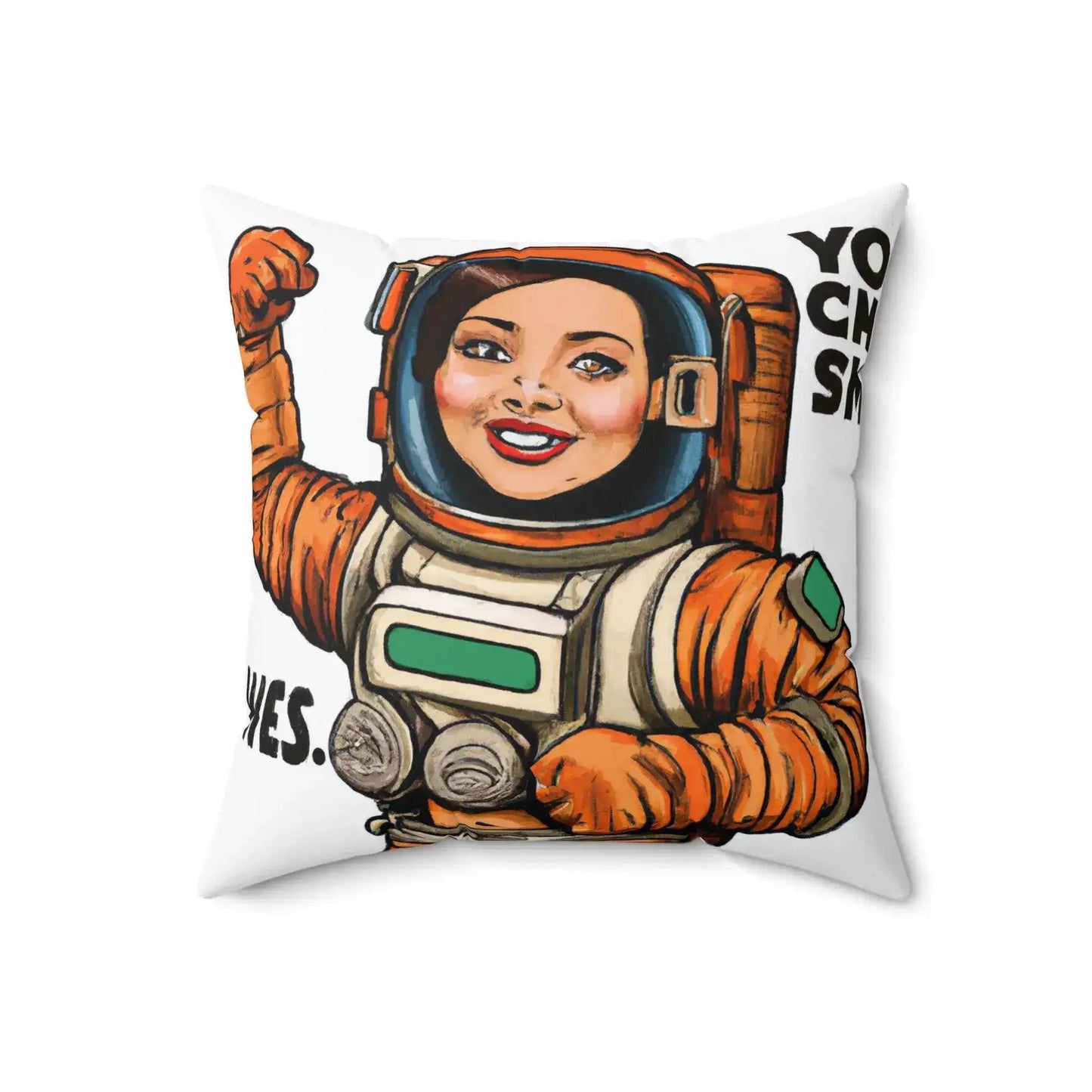 Female Astronaut on Mars Printed Throw Pillow - MAIA HOMES