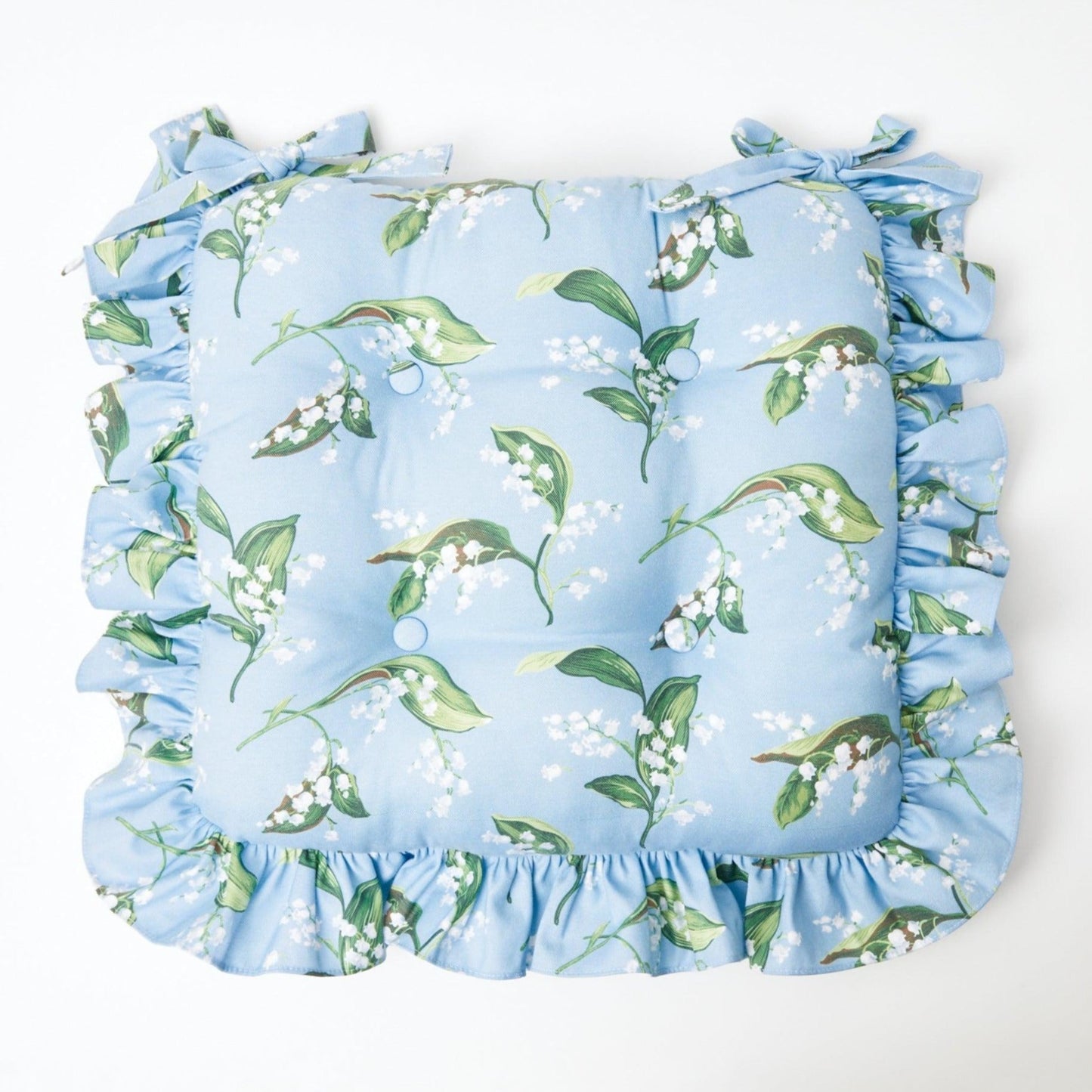 Frilled Lily of the Valley Seat Pad Cushion