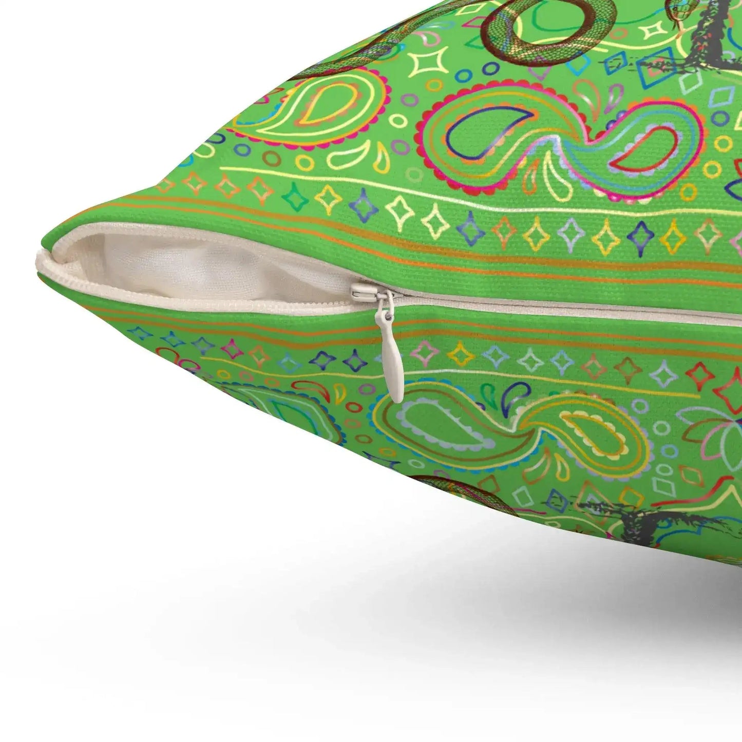 Full Moon Night Palm Trees Throw Pillow - Green - MAIA HOMES