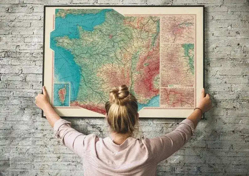 Geographical Map of France| Map Wall Decor