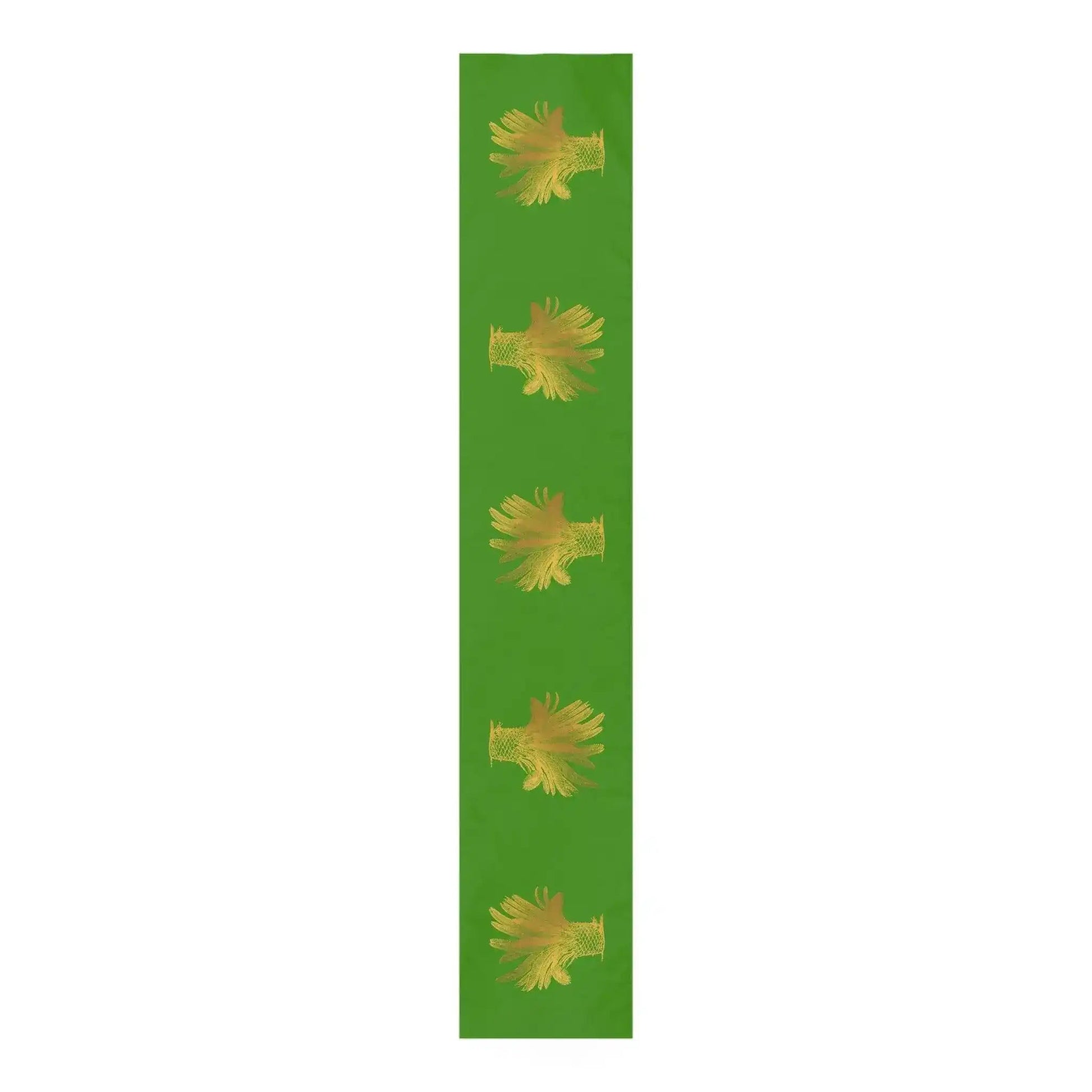 Golden Palm Trees Green Table Runner - MAIA HOMES
