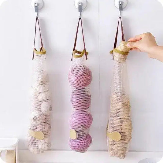 Hanging Mesh Breathable Onion Storage Bag - MAIA HOMES