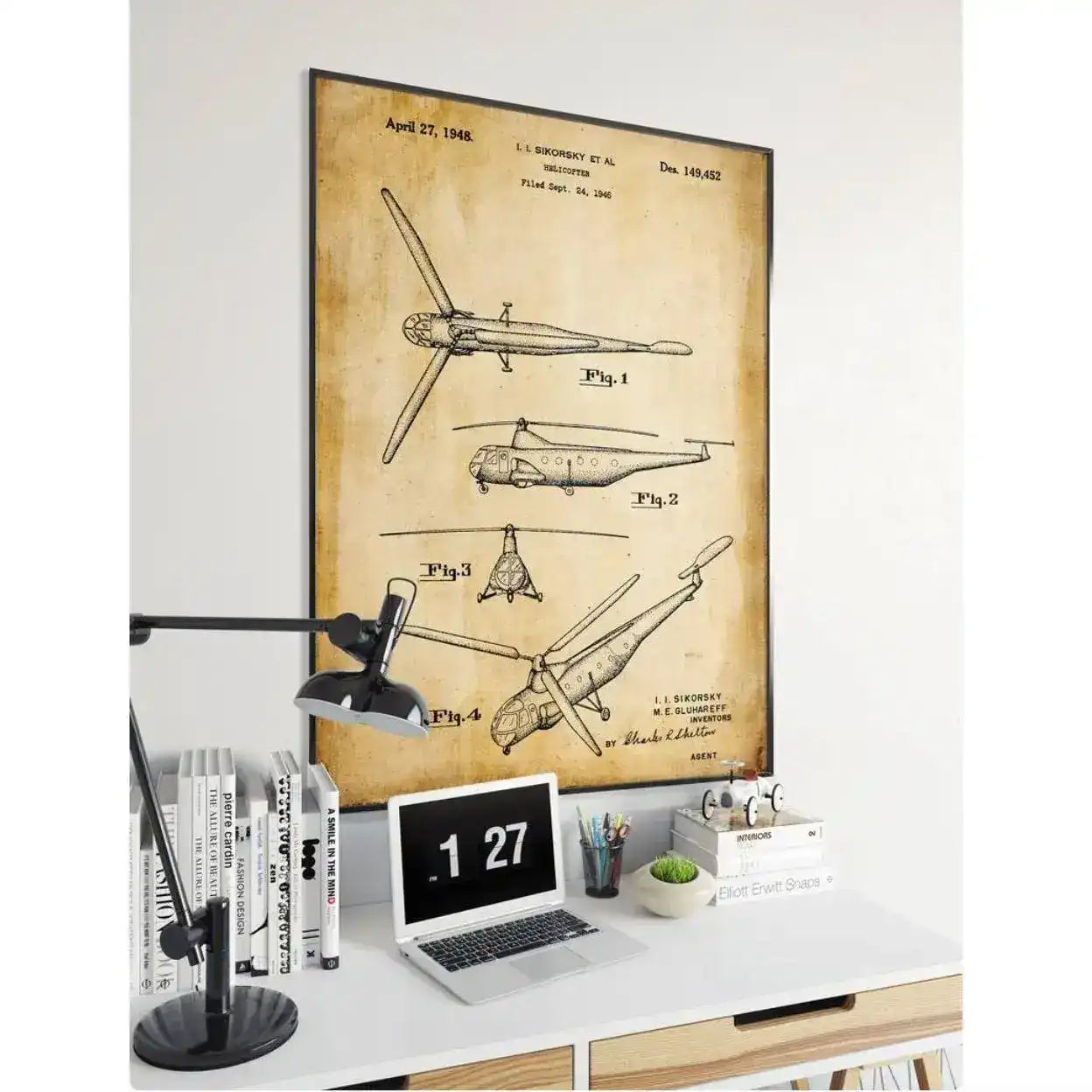 Helicopter Vintage Patent Poster Print