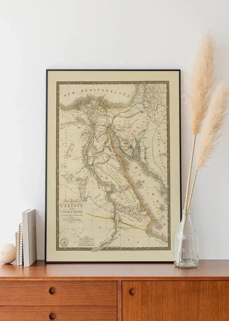 Historical Map of Egypt 1813| Old Map Wall Decor