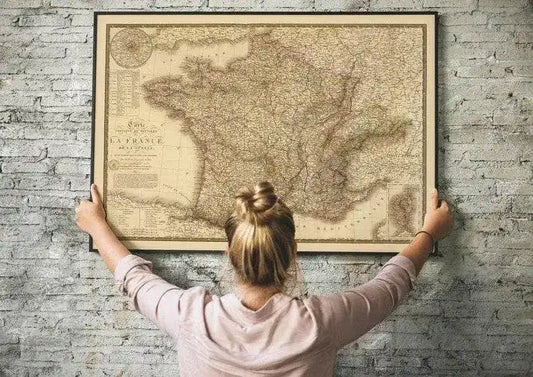 Historical Map of France 1827| Old Map Wall Decor