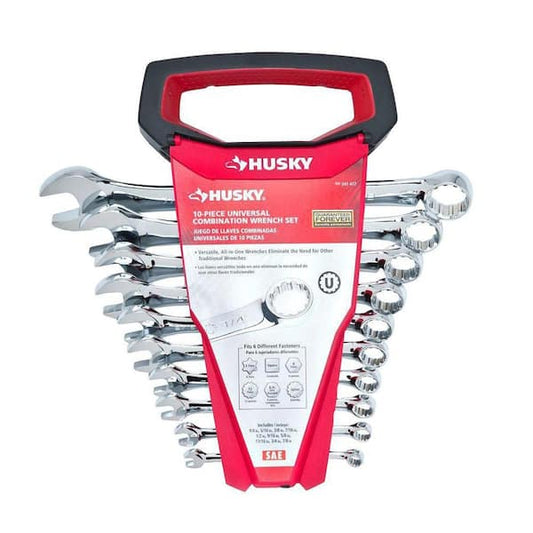 Combination Wrench Set 10-Piece SAE Universal Alloy Steel Full Polished Chrome