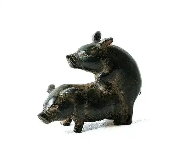 Love-Making Pig Solid Brass Figurine - MAIA HOMES