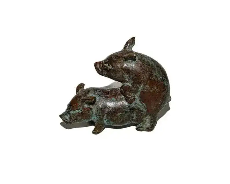 Love-Making Pig Solid Brass Figurine - MAIA HOMES