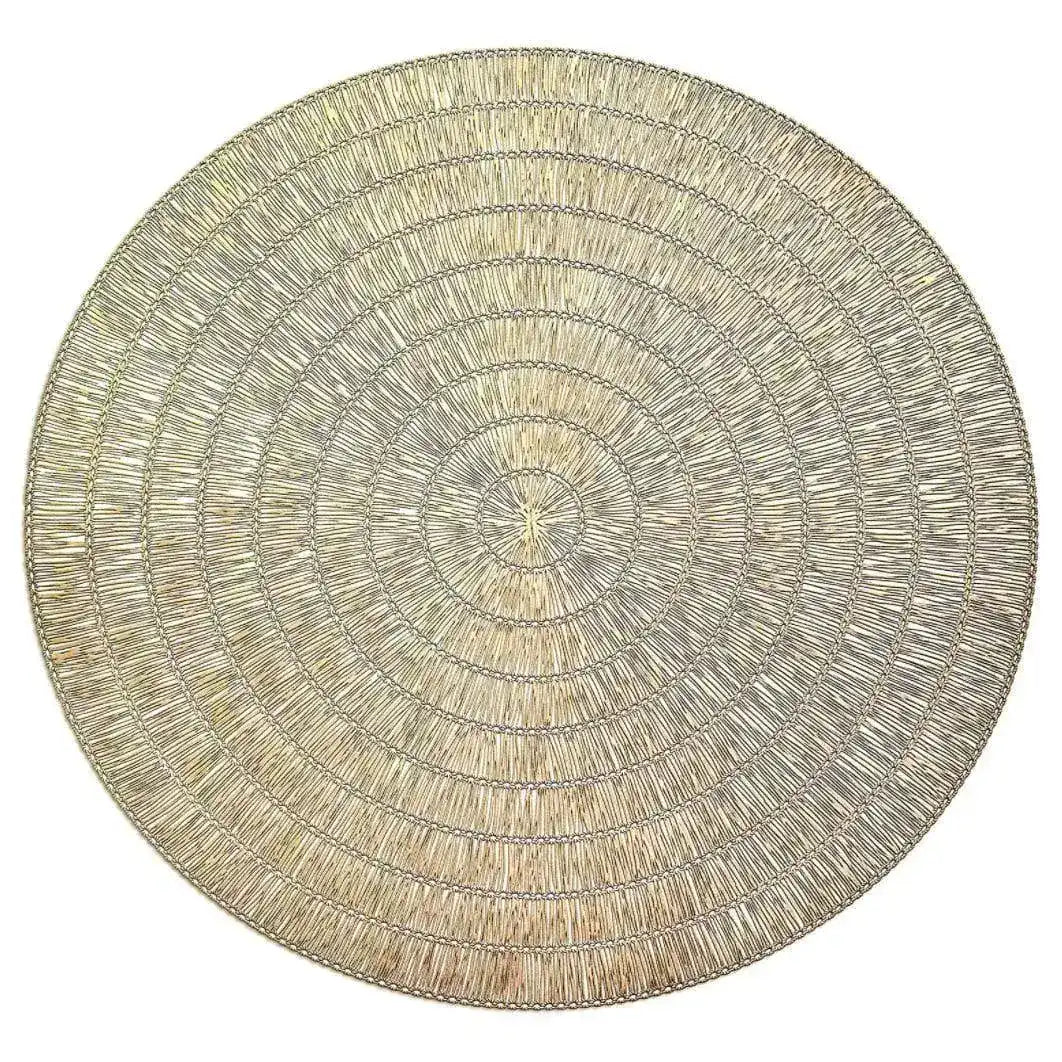 Maia Metalic Gold Round Place Mats - Set of 6