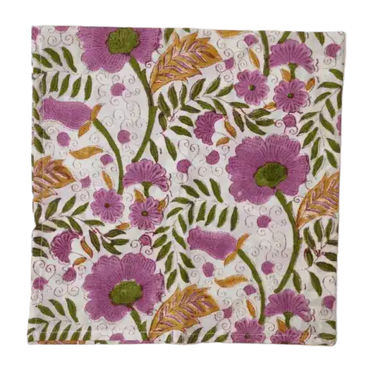 Major Springtime Block Printed Cotton Napkins