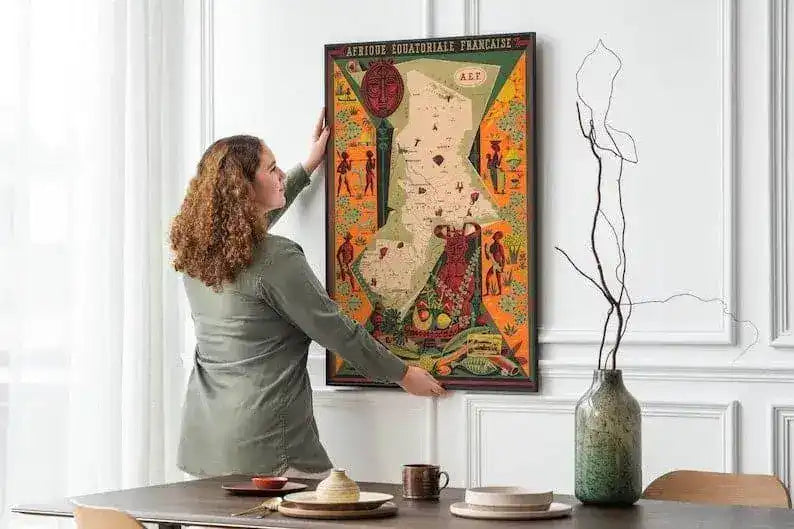 Map of French Equatorial Africa| Old Map Wall Decor