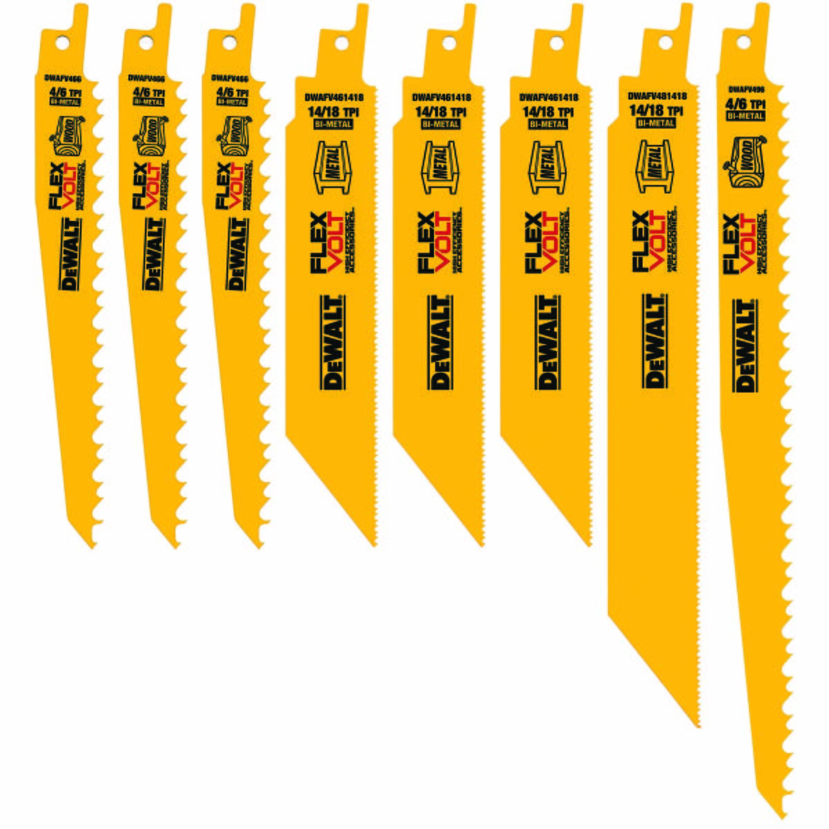 DeWalt DWAFV48SET 8PC Reciprocating Saw Blade Set