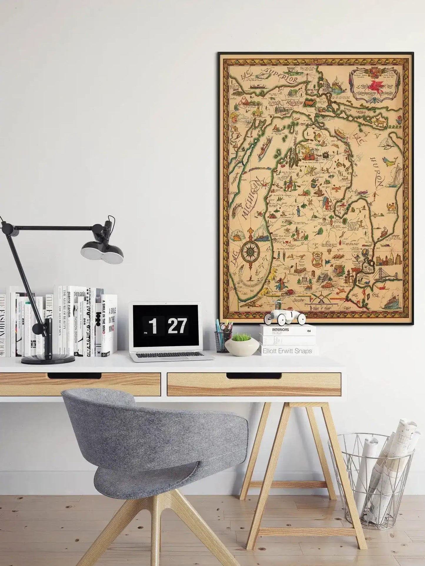 Michigan Vintage Map Wall Print