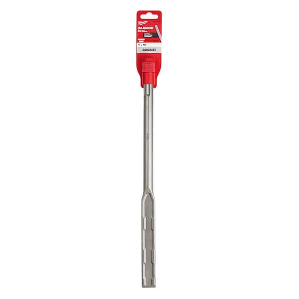 Flat Chisel Bit SDS-Max SLEDGE Steel 1 in x 16 in For Chipping Breaking Concrete