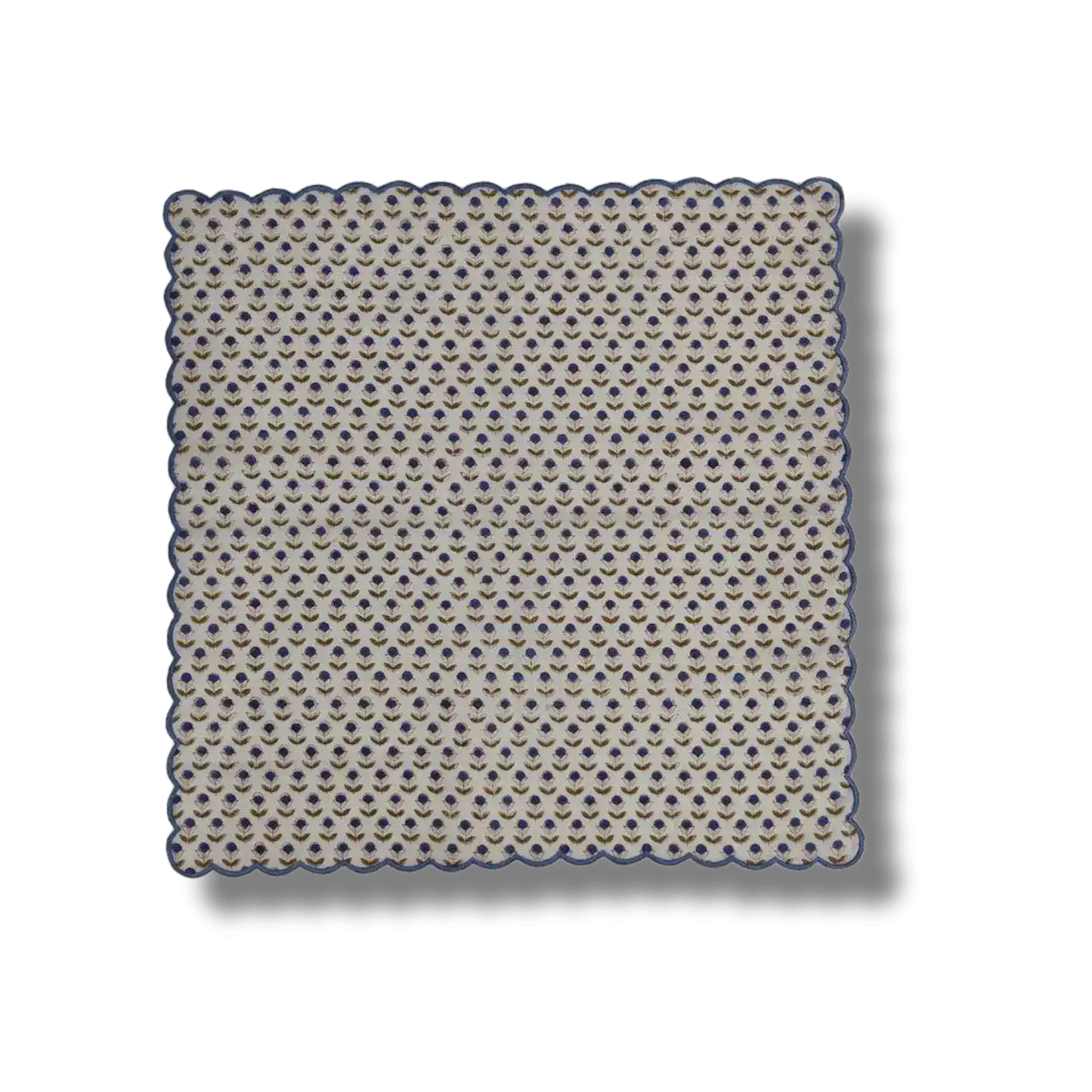 Mini Scallop Denim Blue Cotton Napkins