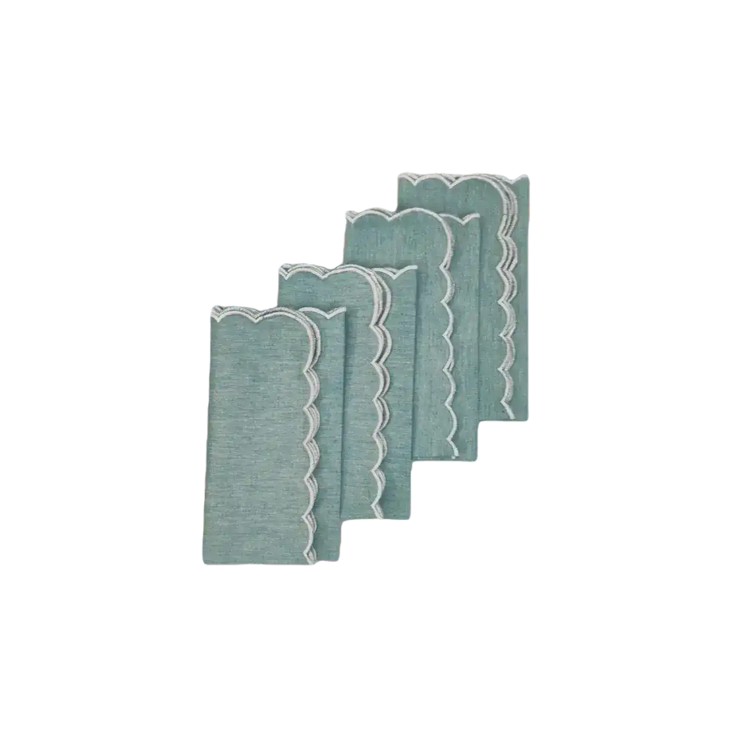 Mini Scalloped Plain Cotton Napkins - MAIA HOMES