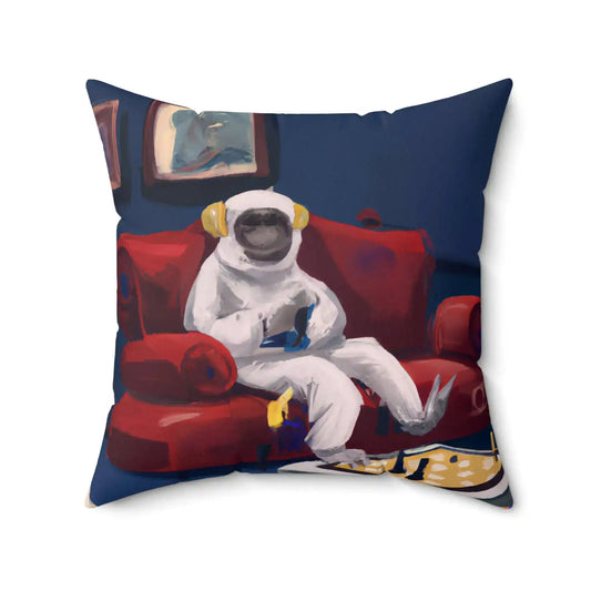 Monkey Astronaut Netflix and Chill Printed Throw Pillow - MAIA HOMES