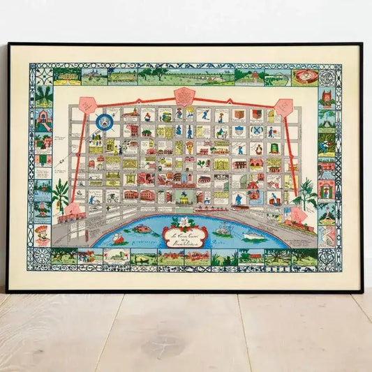 New Orleans Vintage Map Wall Print
