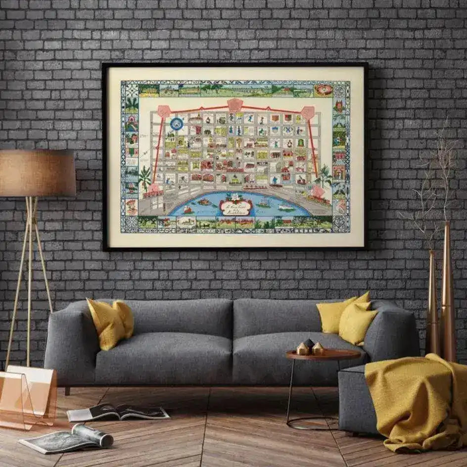 New Orleans Vintage Map Wall Print